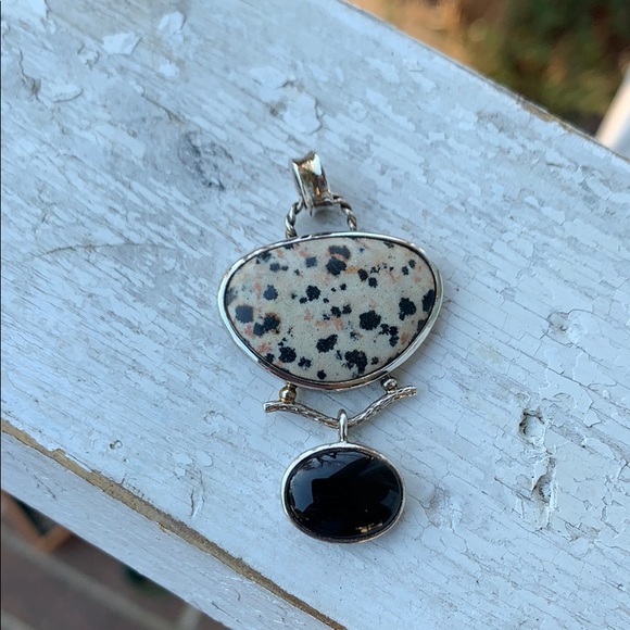 Whitney Kelly Sterling Dalmatian Jasper Pendant - Picture 7 of 16